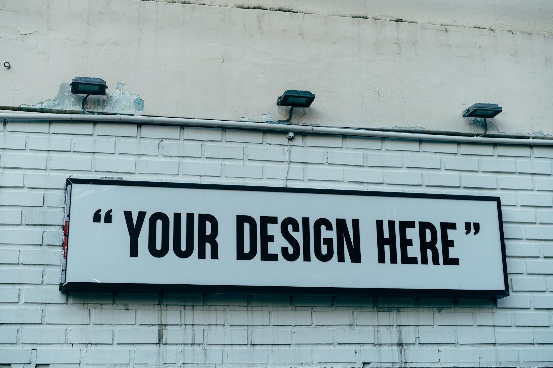 your design here text on wall