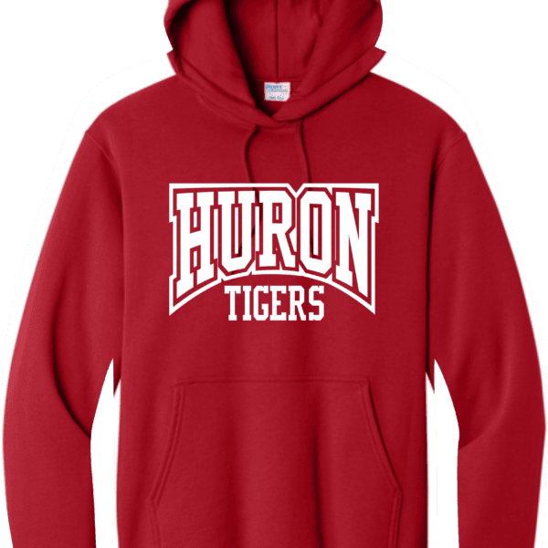 BLOCK HURON TIGERS RED HOODED SWEATSHIRT