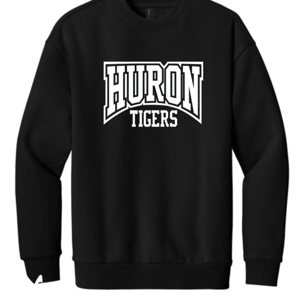BLOCK HURON TIGERS BLACK CREWNECK SWEATSHIRT