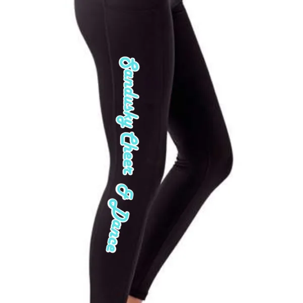 SANDUSKY CHEER & DANCE Women's Performance Leggings FULL LEF LOGO