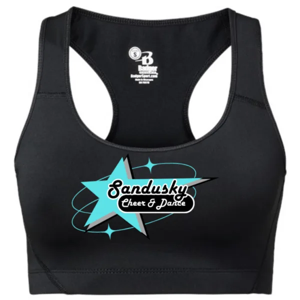 SANDUSKY CHEER & DANCE - GIRL's BADGER-Sport Bra Top - MAIN LOGO