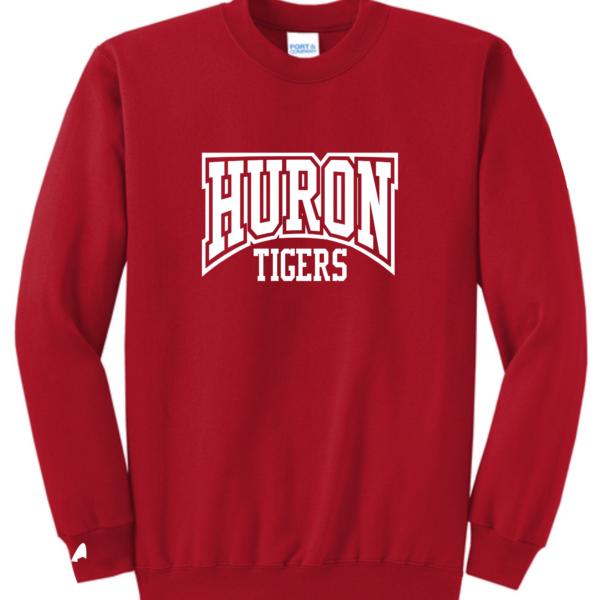 BLOCK HURON TIGERS RED CREWNECK SWEATSHIRT