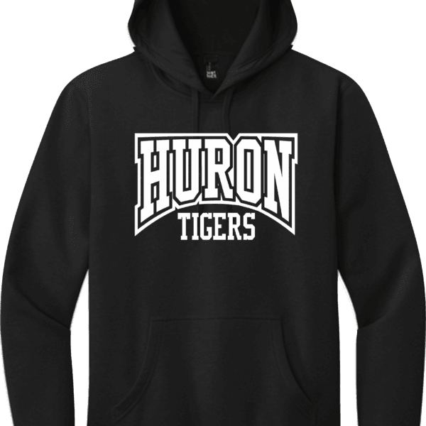 BLOCK HURON TIGERS BLACK HOODED SWEATSHIRT