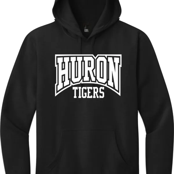 BLOCK HURON TIGERS BLACK HOODED SWEATSHIRT